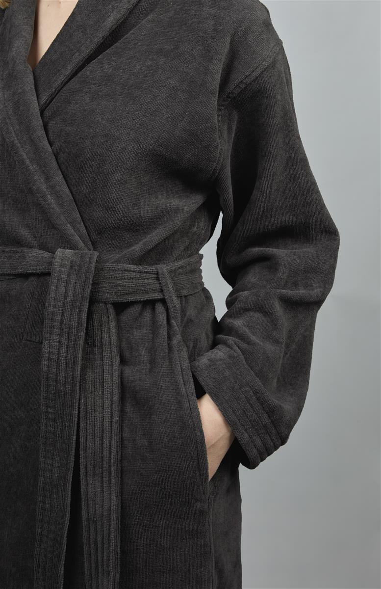 vtwonen Soft Embrace Bademantel - Anthrazit