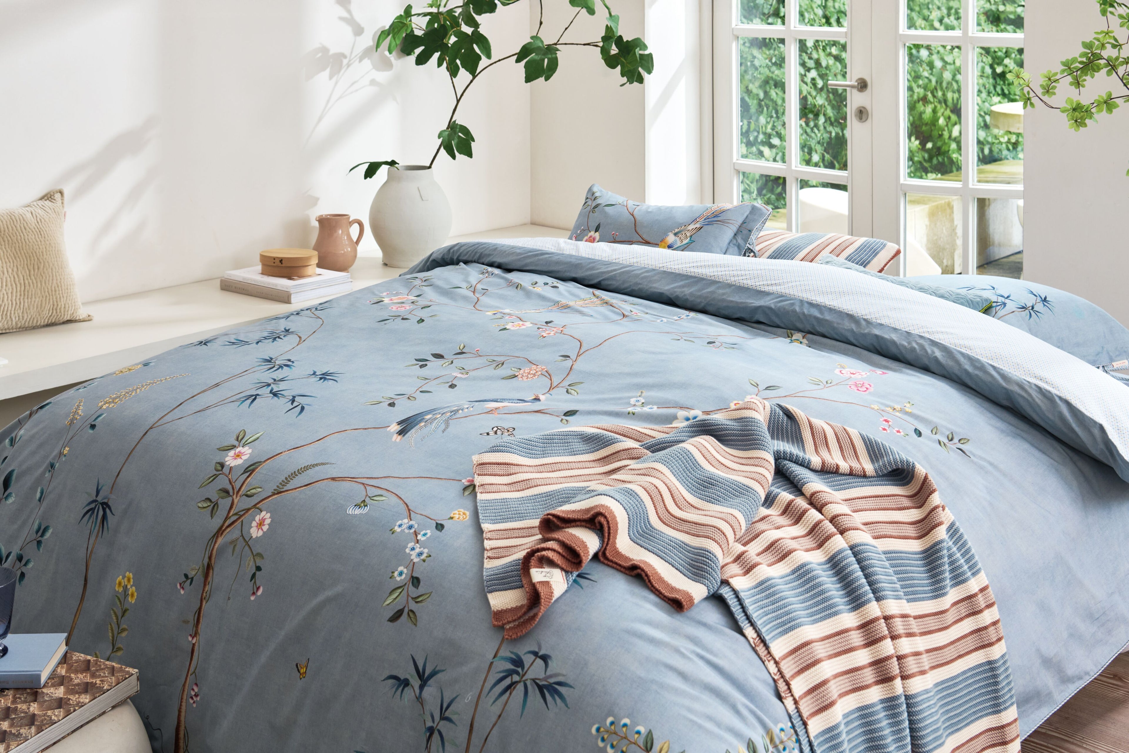Pip Studio Bamboo Blossom Bettwäsche - Hellblau