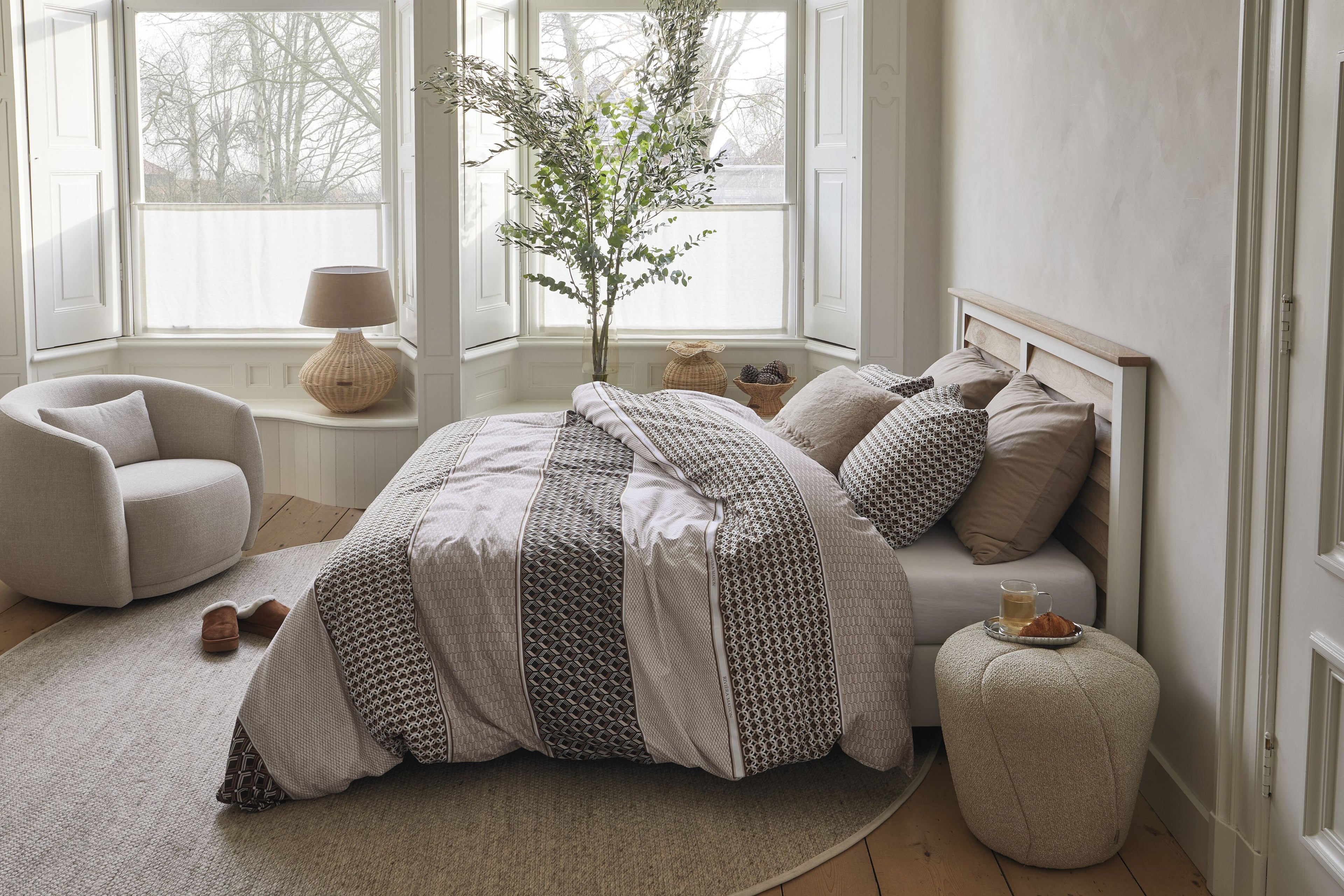 Rivièra Maison Lawrence Bettwäsche - Braun