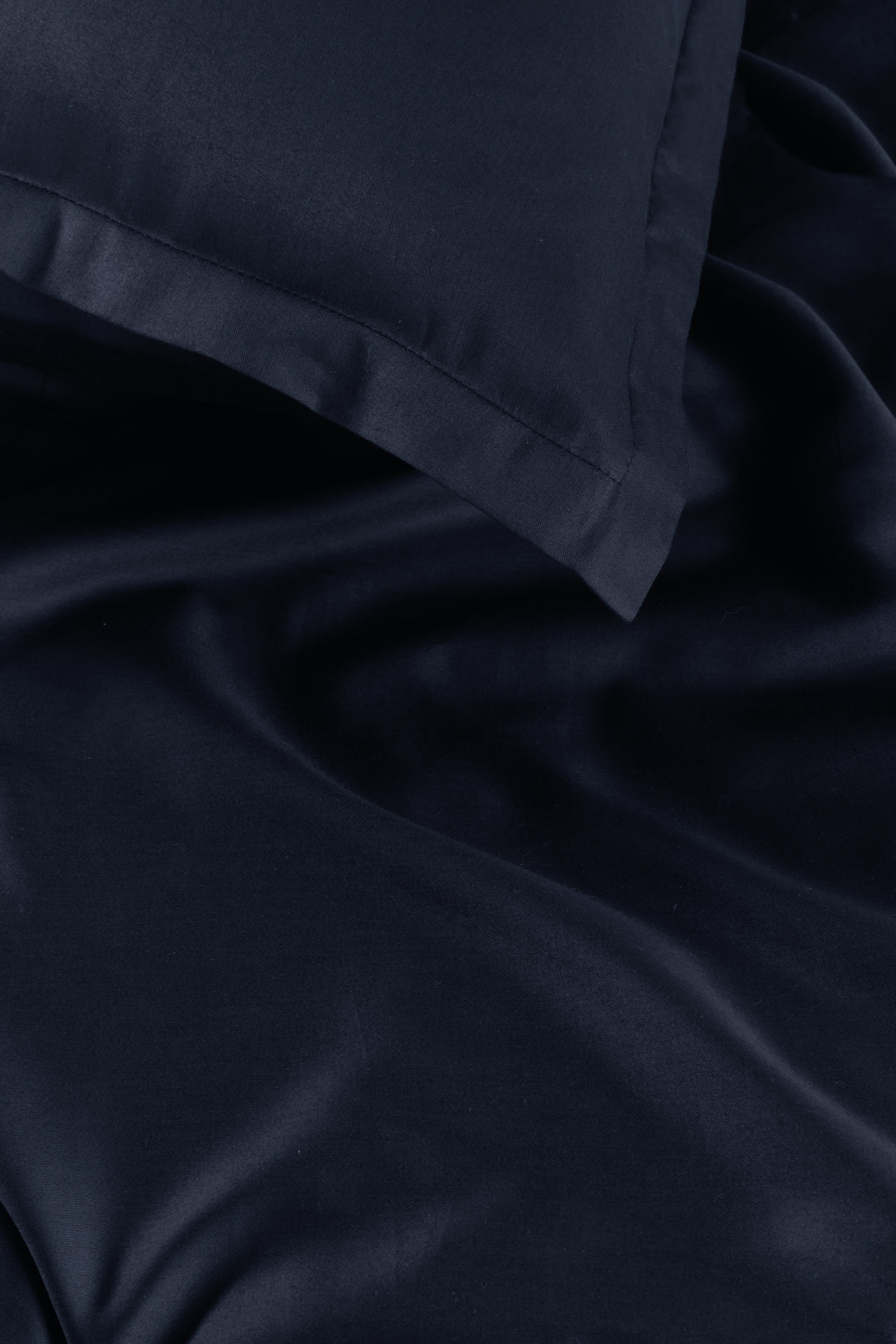 Ambiante Satin Uni Bettwäsche - Marineblau