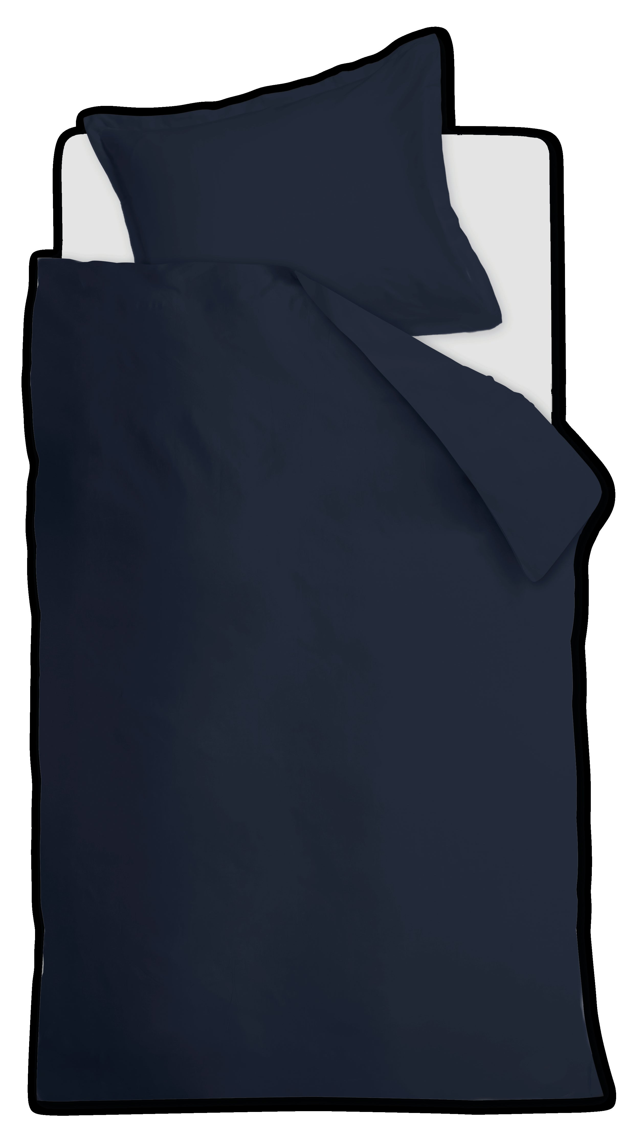 Ambiante Satin Uni Bettwäsche - Marineblau