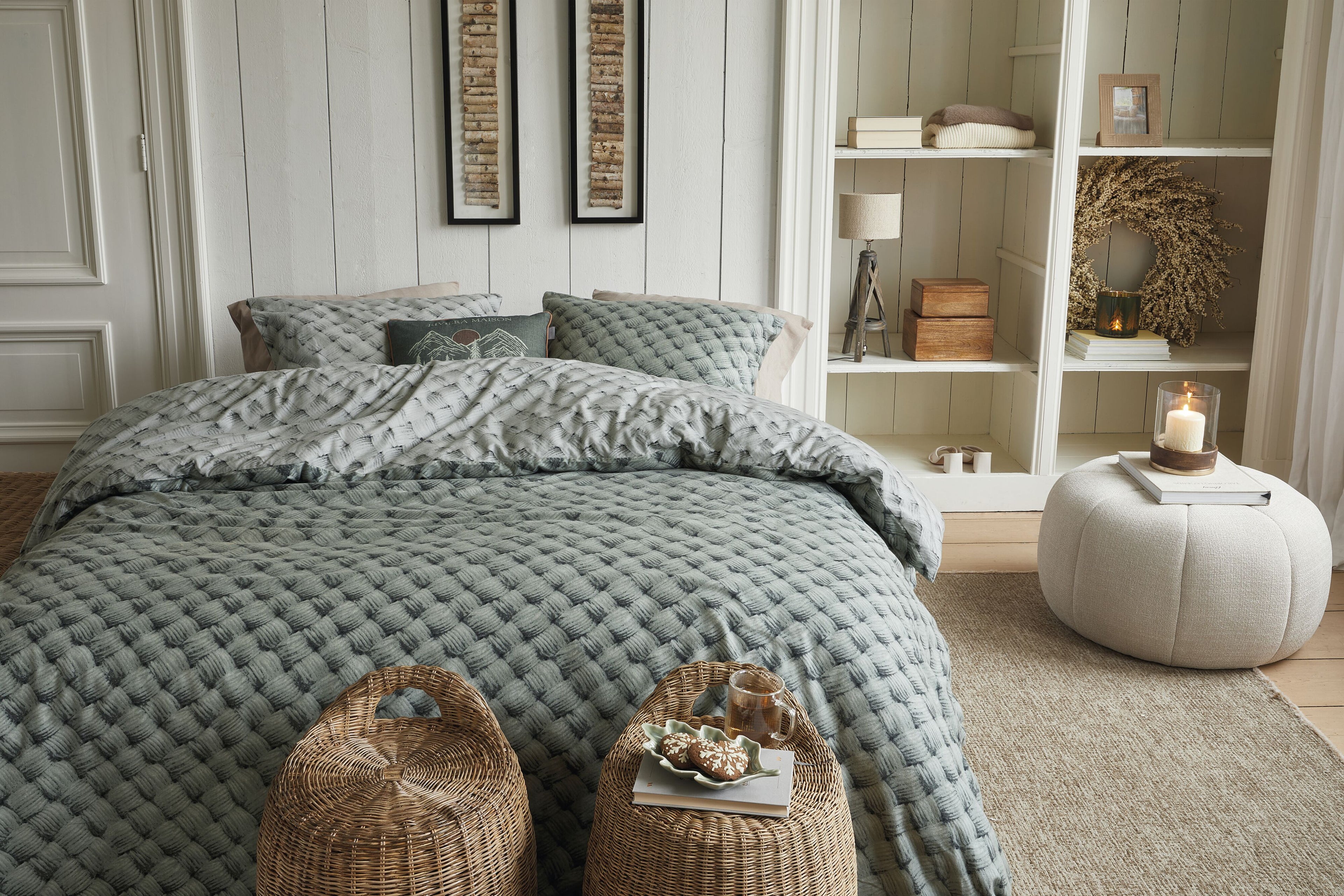 Rivièra Maison Woven Wool Bettwäsche - Grün
