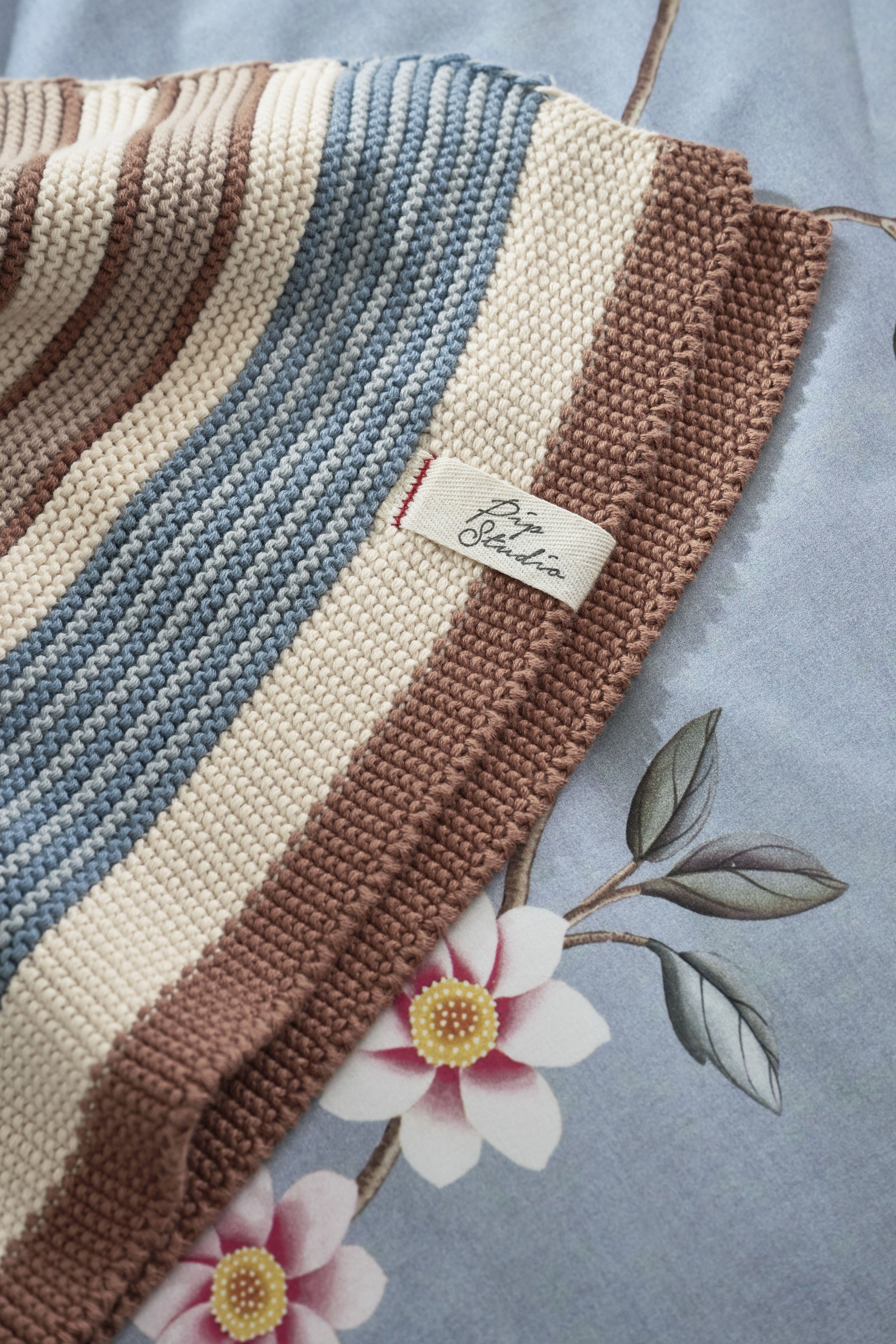 Pip Studio Bonsoir Combistripe Wohndecken - Blau