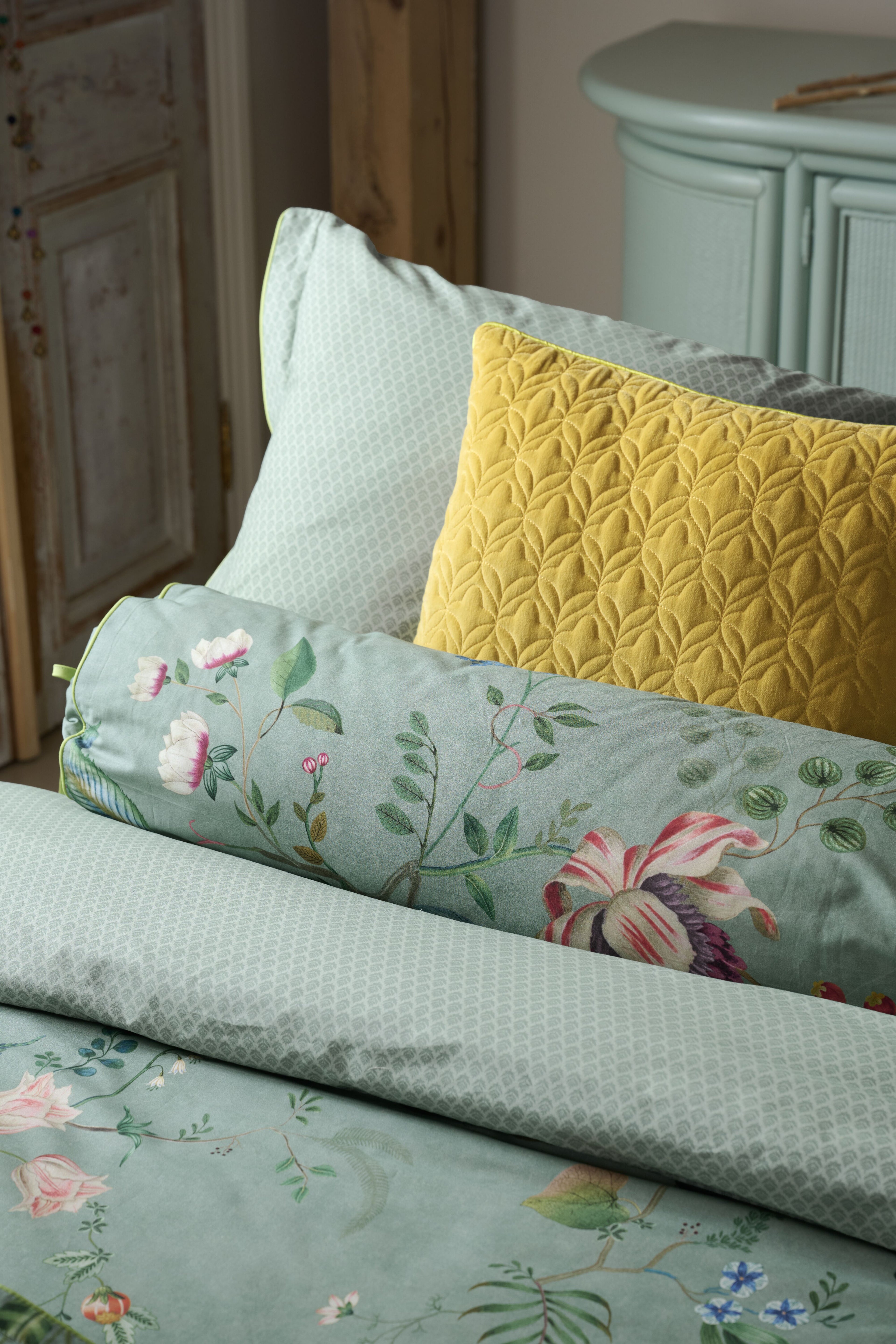Pip Studio Everbloom Kissen - Grün