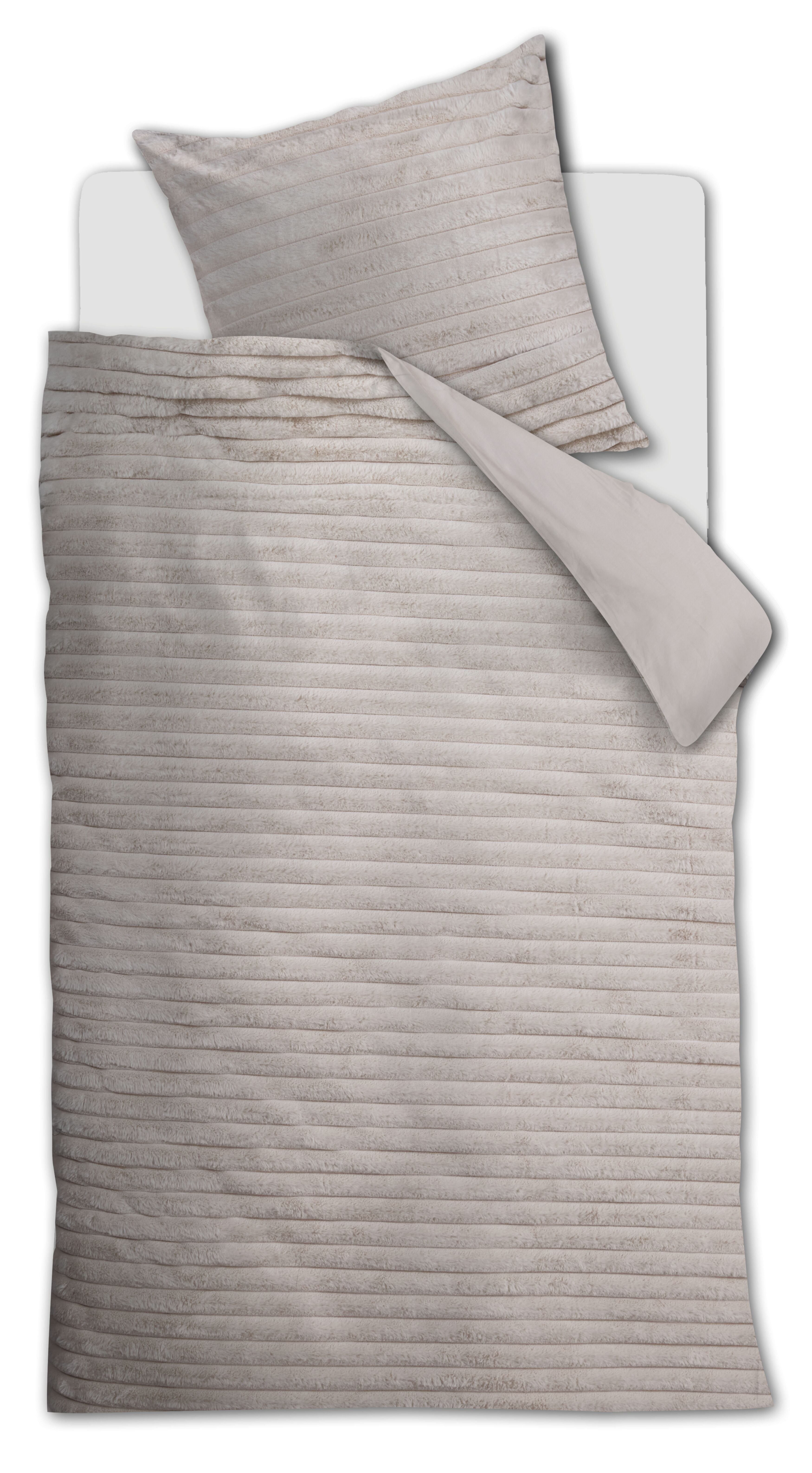 Rivièra Maison Furry Stripes Bettwäsche - Cremefarben