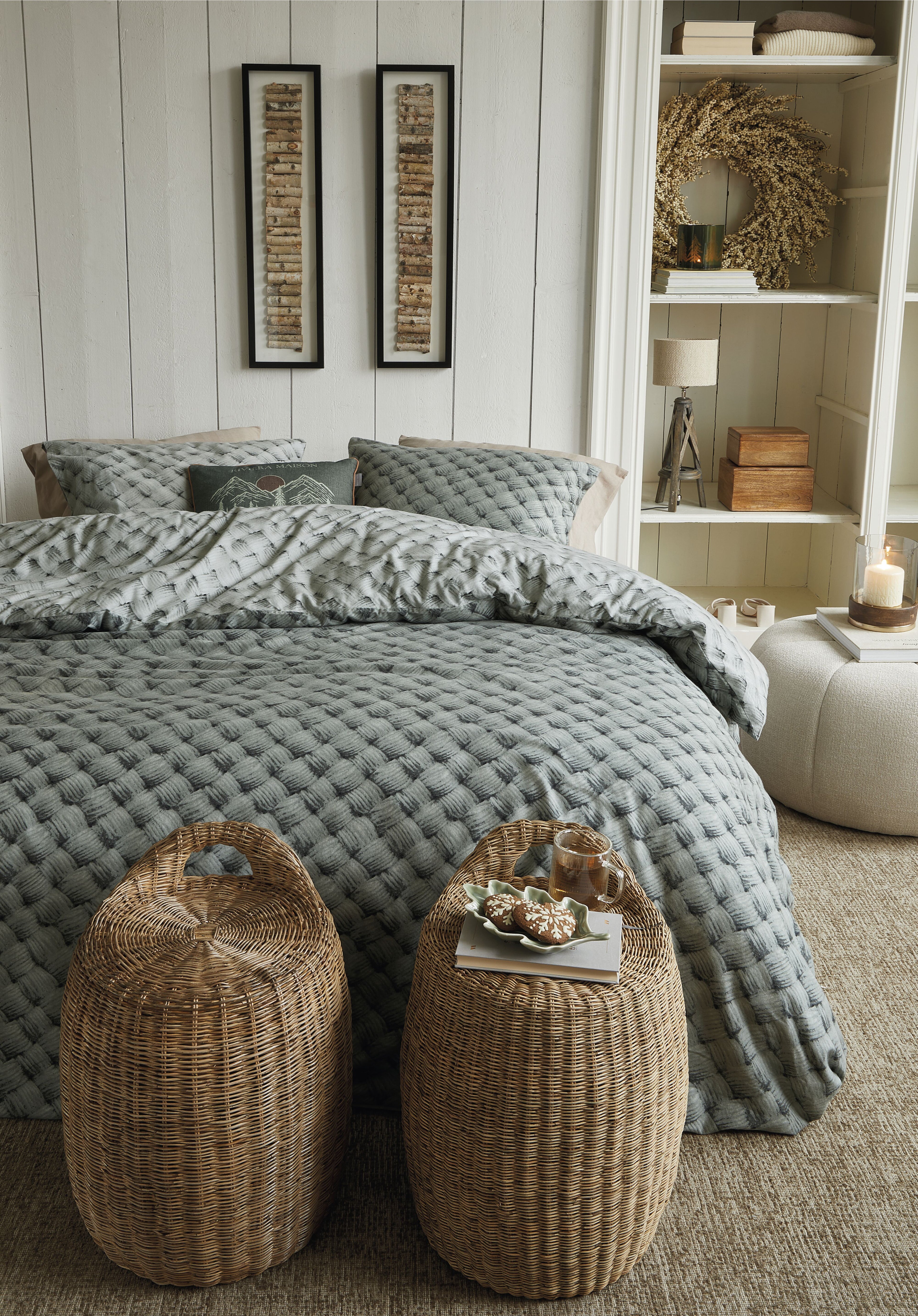 Rivièra Maison Woven Wool Bettwäsche - Grün