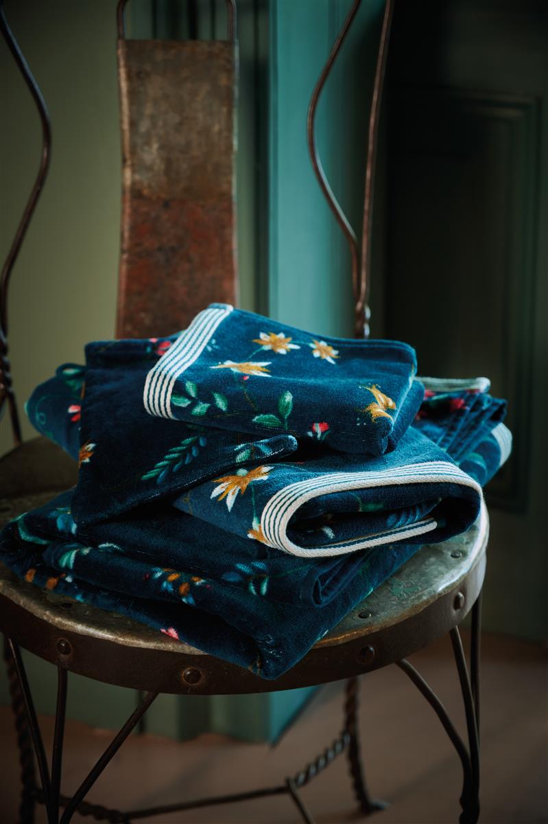 Pip Studio Les Fleurs Badtextilien - Dunkelblau