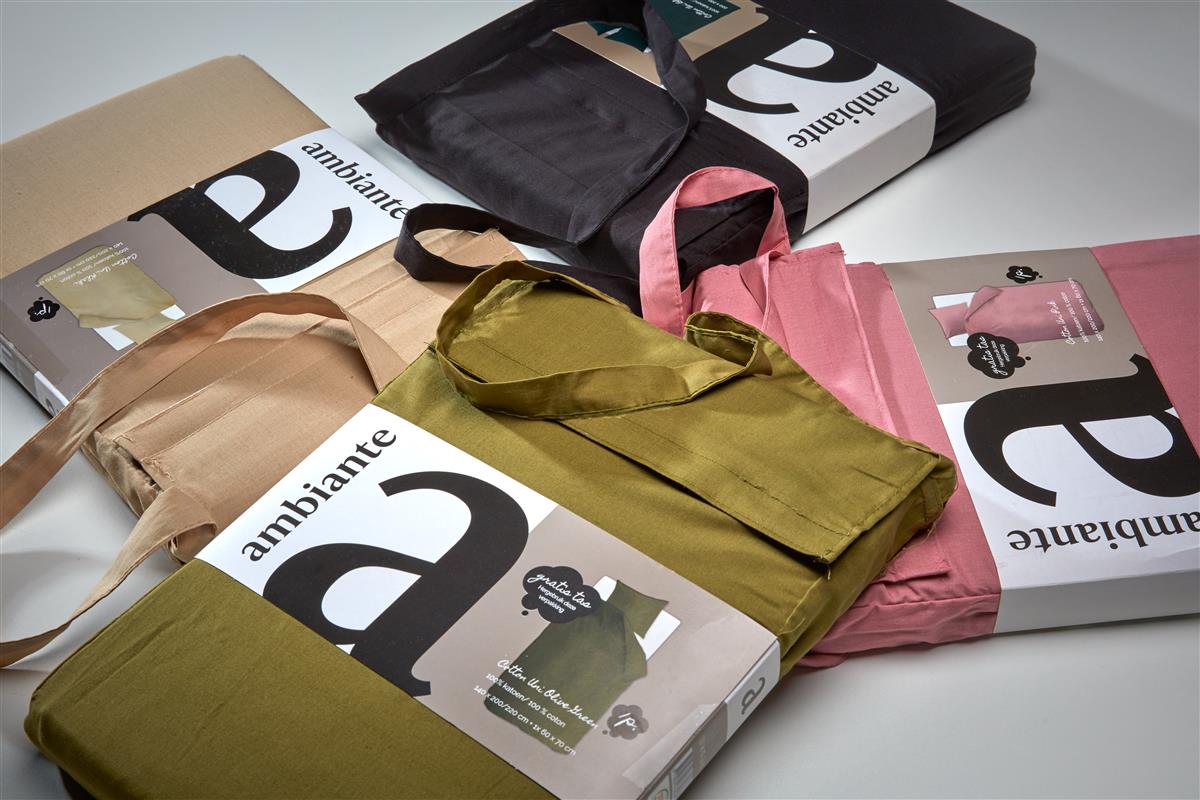 Ambiante Cotton Uni Bettwäsche - Braun