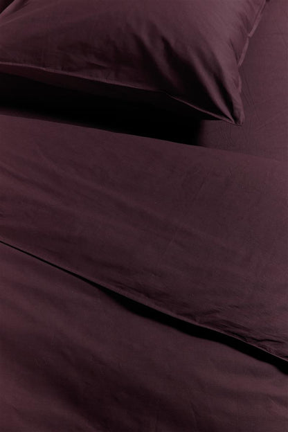 Ambiante Cotton Uni Bettwäsche - Dunkelrot