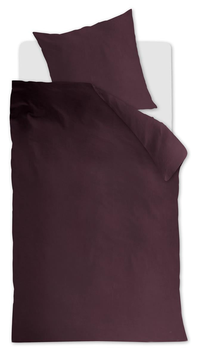 Ambiante Cotton Uni Bettwäsche - Dunkelrot