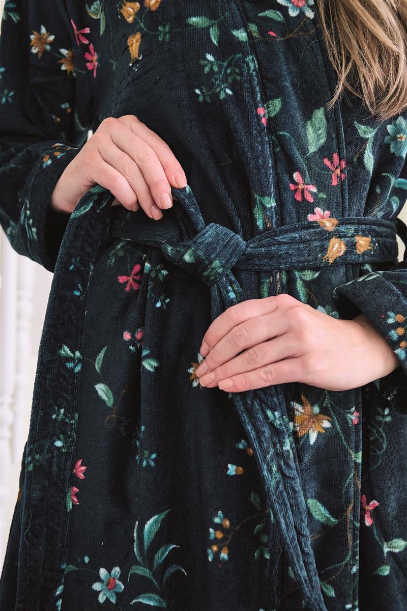 Pip Studio Les Fleurs Bademantel - Dunkelblau