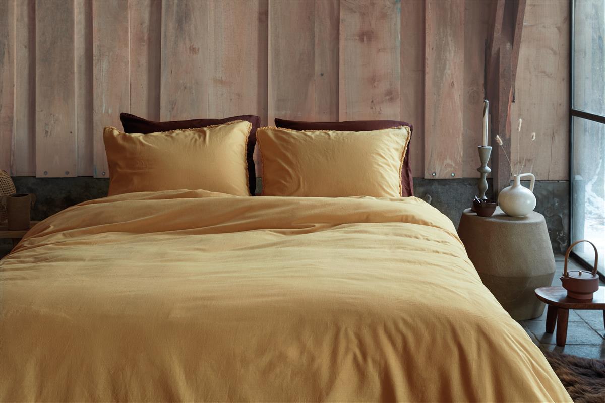 vtwonen Natural Stone Fraying Bettwäsche - Gelb