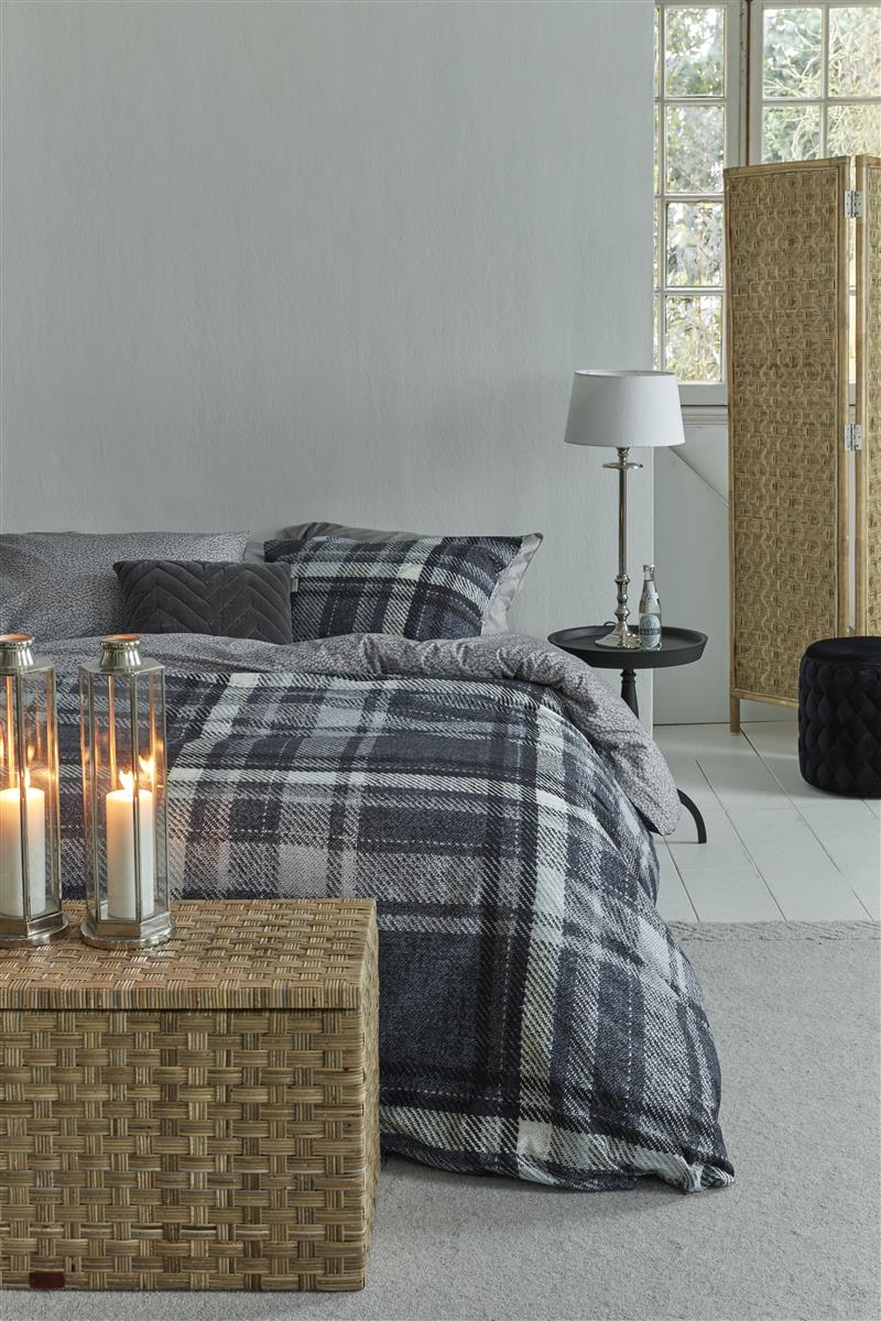 Riviera Maison Cozy Check Bettwäsche - Blau