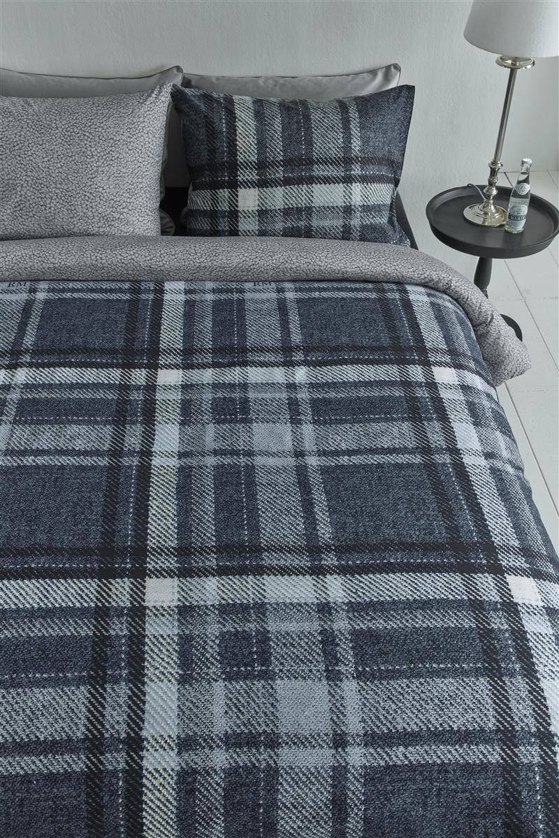Riviera Maison Cozy Check Bettwäsche - Blau