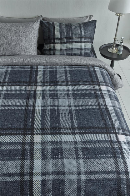 Riviera Maison Cozy Check Bettwäsche - Blau