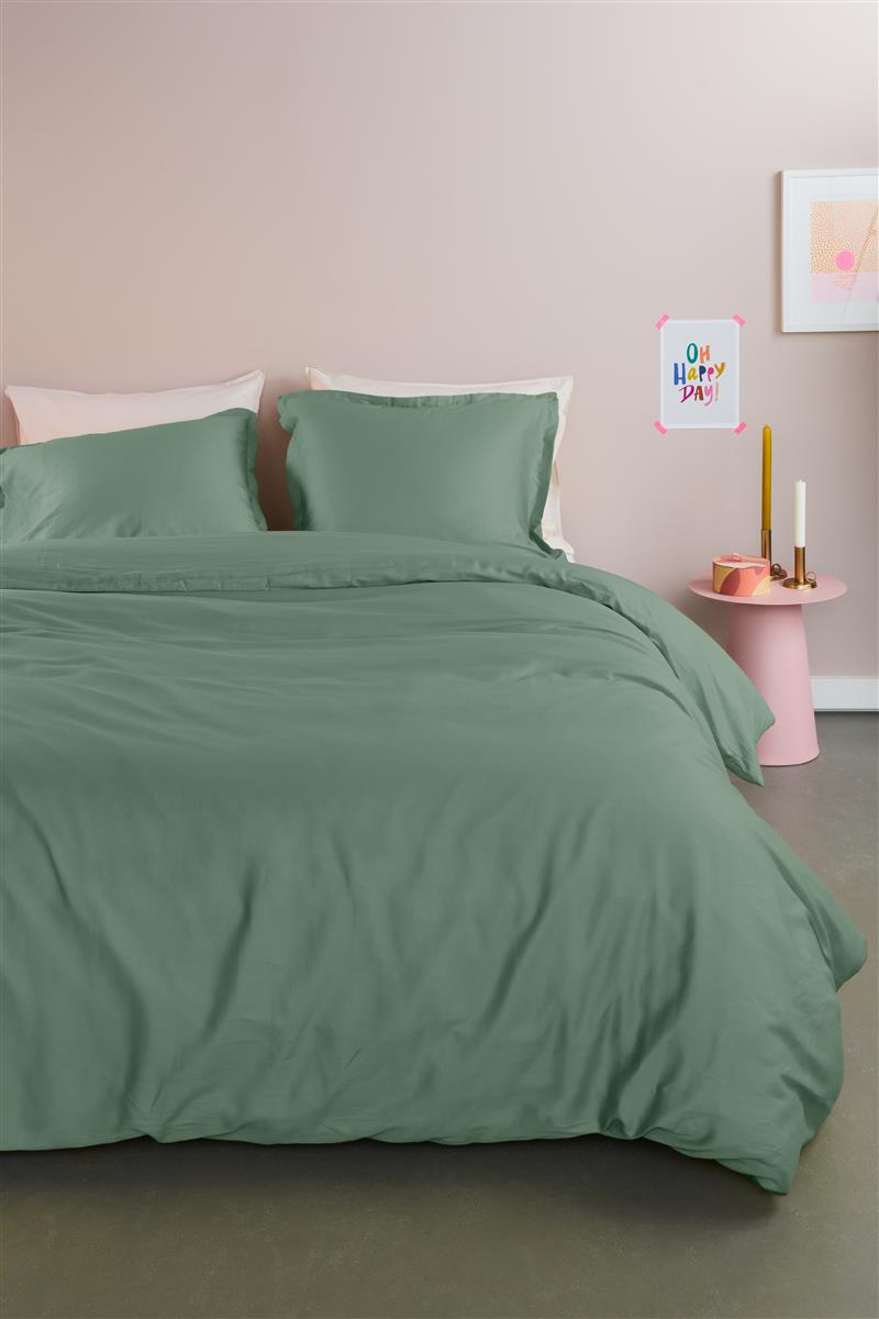Ambiante Satin Uni Bed Linen - Green