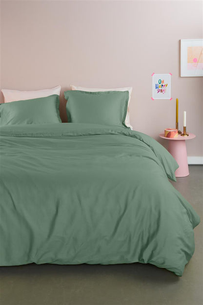 Ambiante Satin Uni Bed Linen - Green