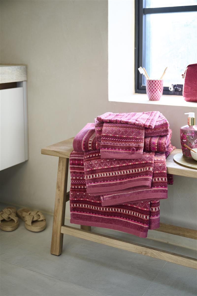 Pip Studio Geometric Print Badtextilien - Dunkeles Rosa