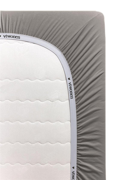 vtwonen spannbettlaken - Baumwolle - Grau