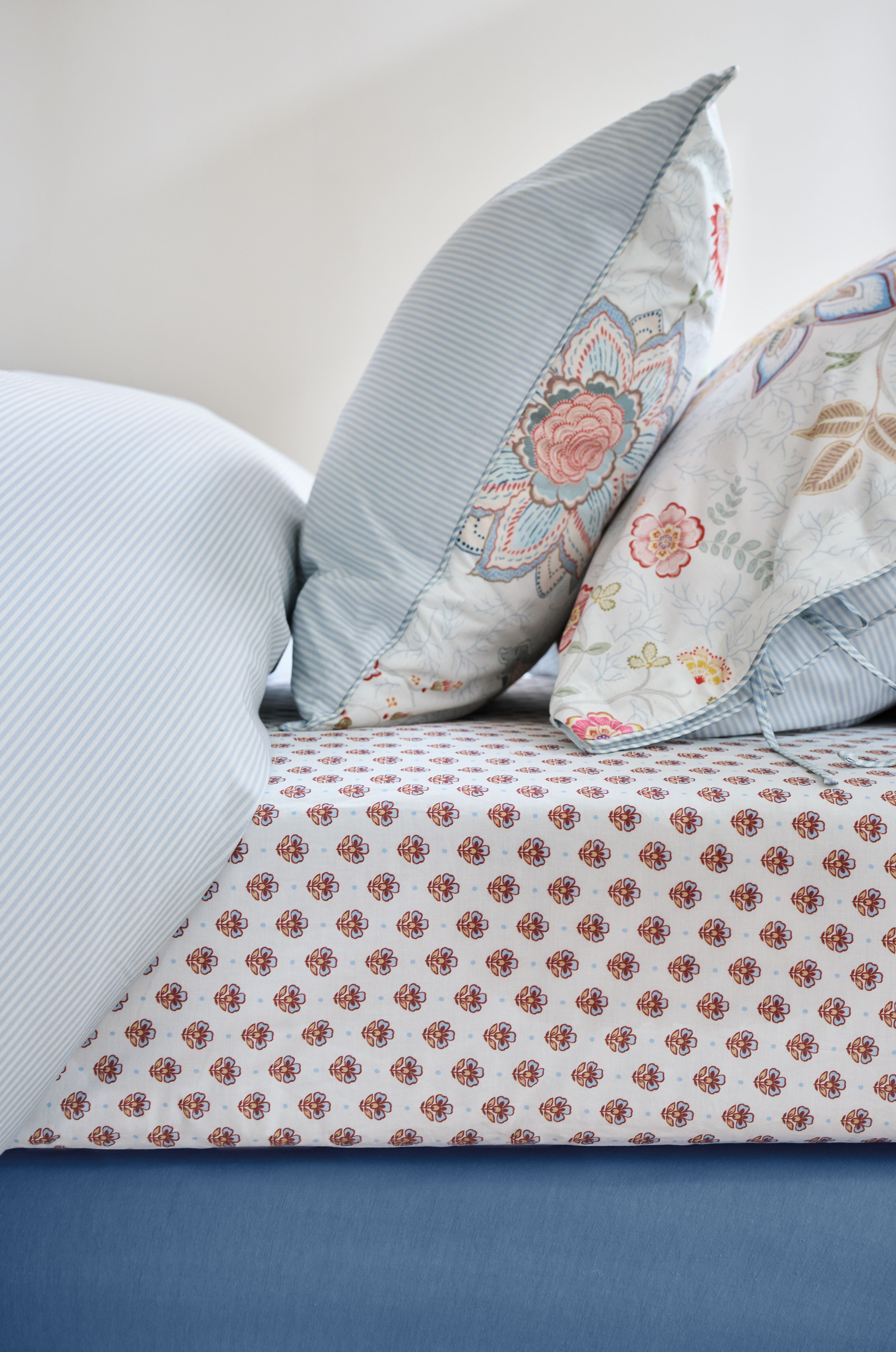 Licht blauw Spannbettlaken - Baumwolle - Hellblau