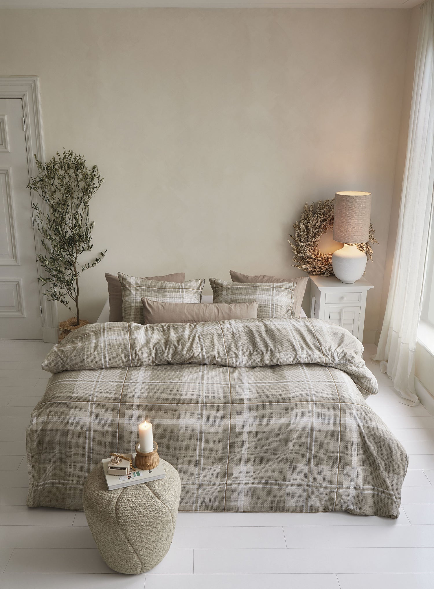 Rivièra Maison Tartan Check Bettwäsche - Sand