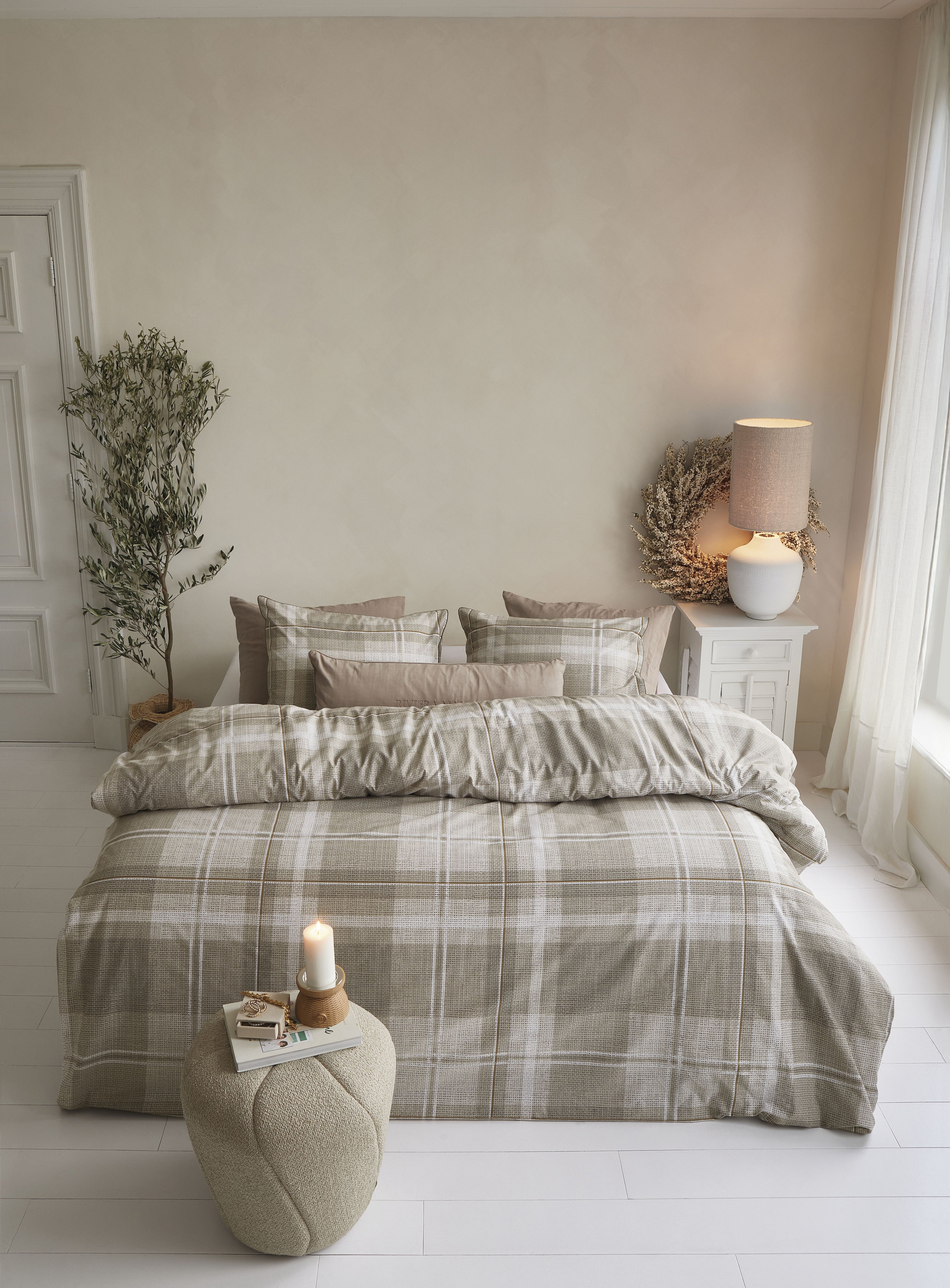 Rivièra Maison Tartan Check Bettwäsche - Sand