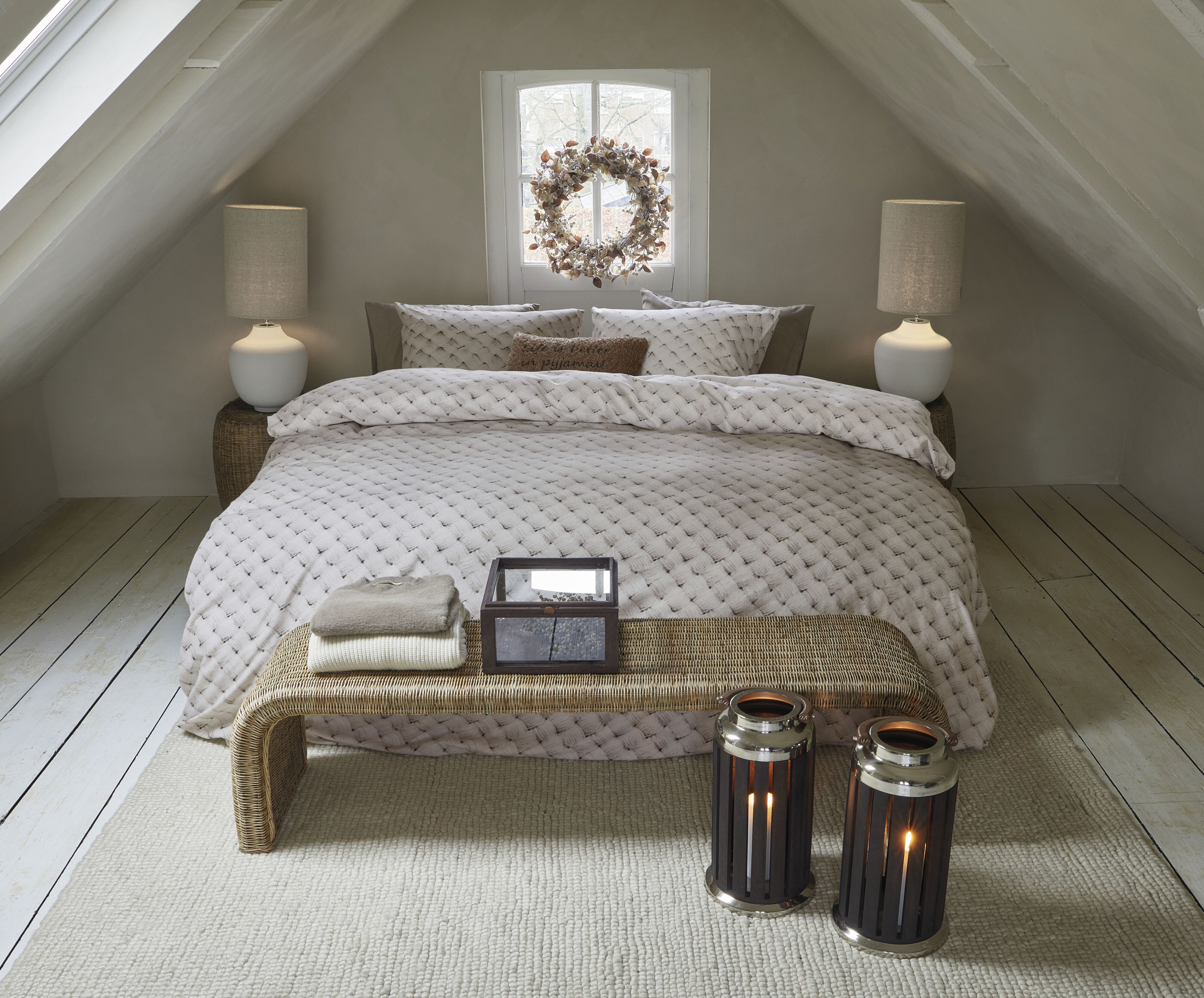 Rivièra Maison Woven Wool Bettwäsche - Natur