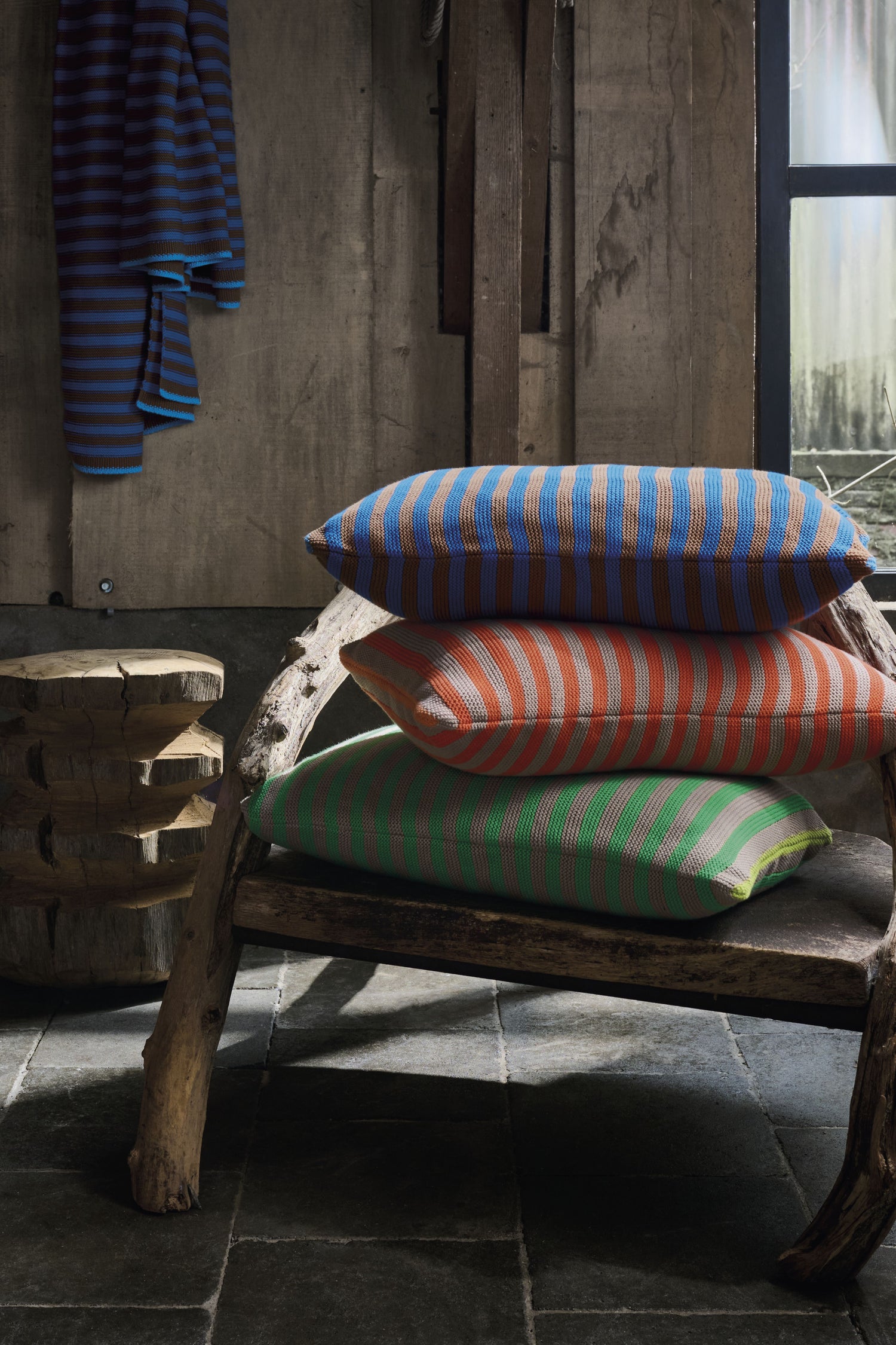 Pip Studio Bonsoir Stripe Kissen - Blau