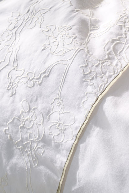 Beddinghouse x Van Gogh Museum Broderie Fleurie Bettwäsche - Weiß