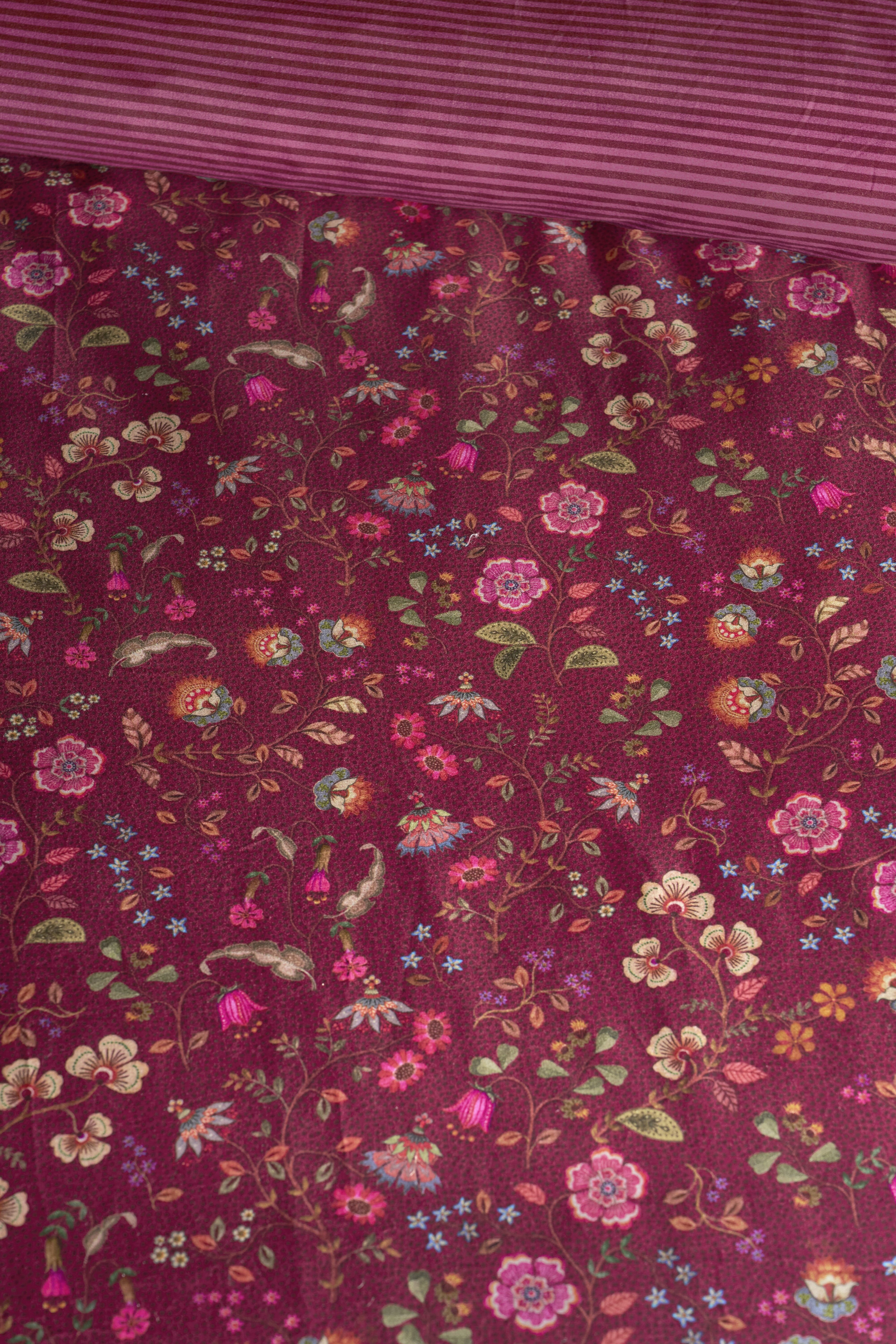 Pip Studio Flora Bangalore Bettwäsche - Dunkelrosa