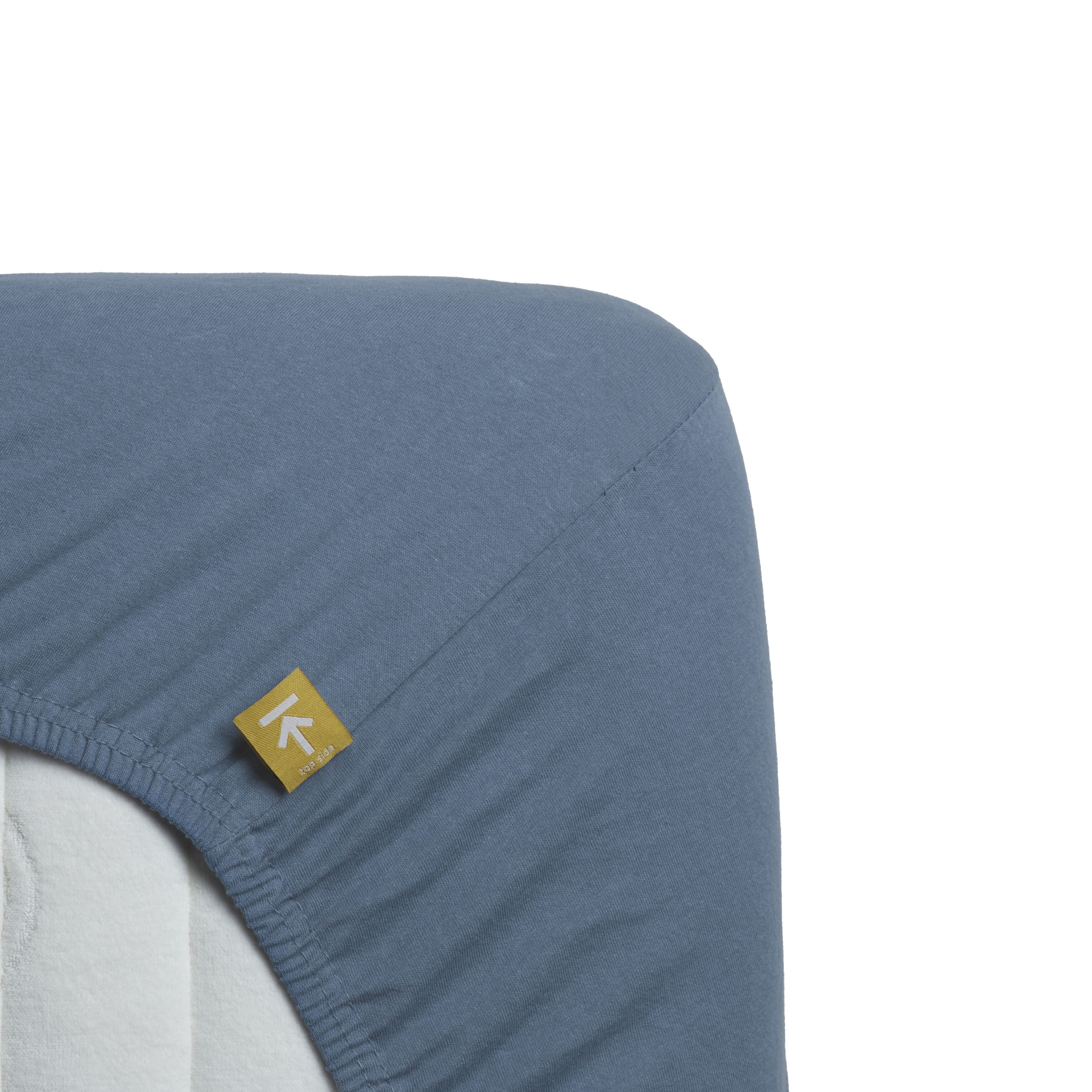 Blauw Topper Spannbettlaken - Baumwolle - Blau
