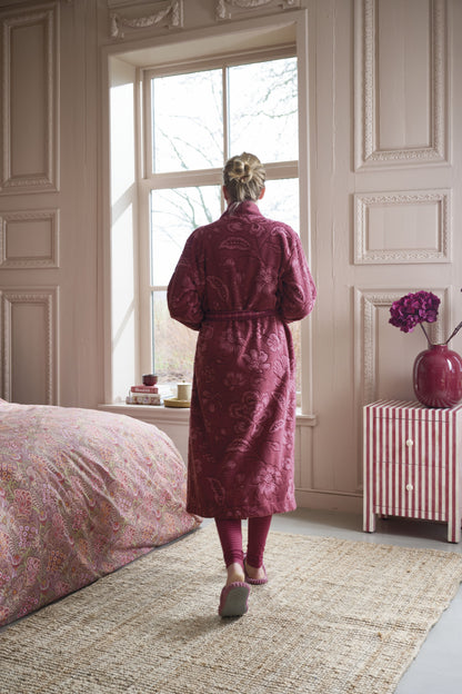 Pip Studio Jasmin Jacquard Frottier - Dunkelrosa
