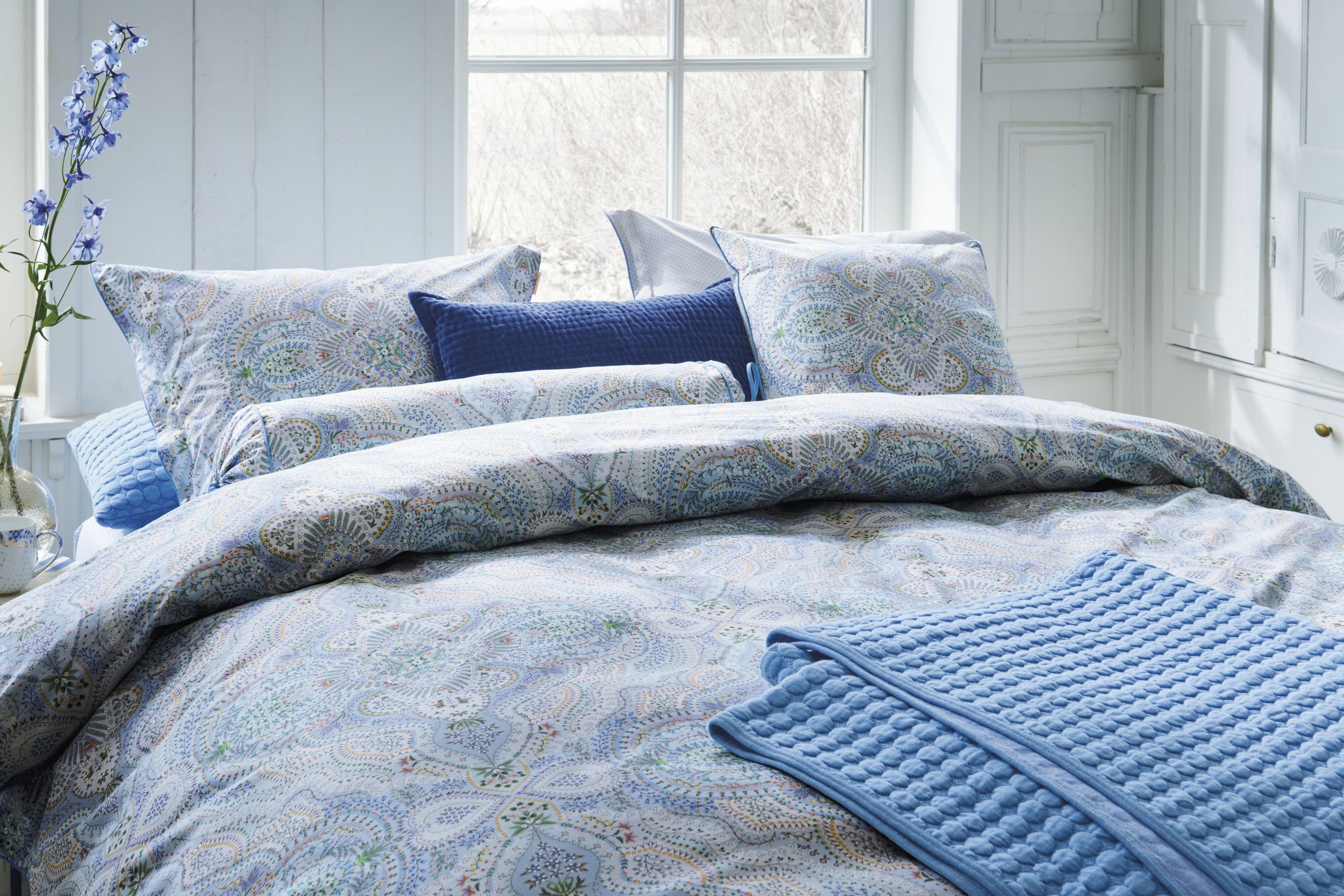 Pip Studio Moon Flower Bettwäsche - Hellblau