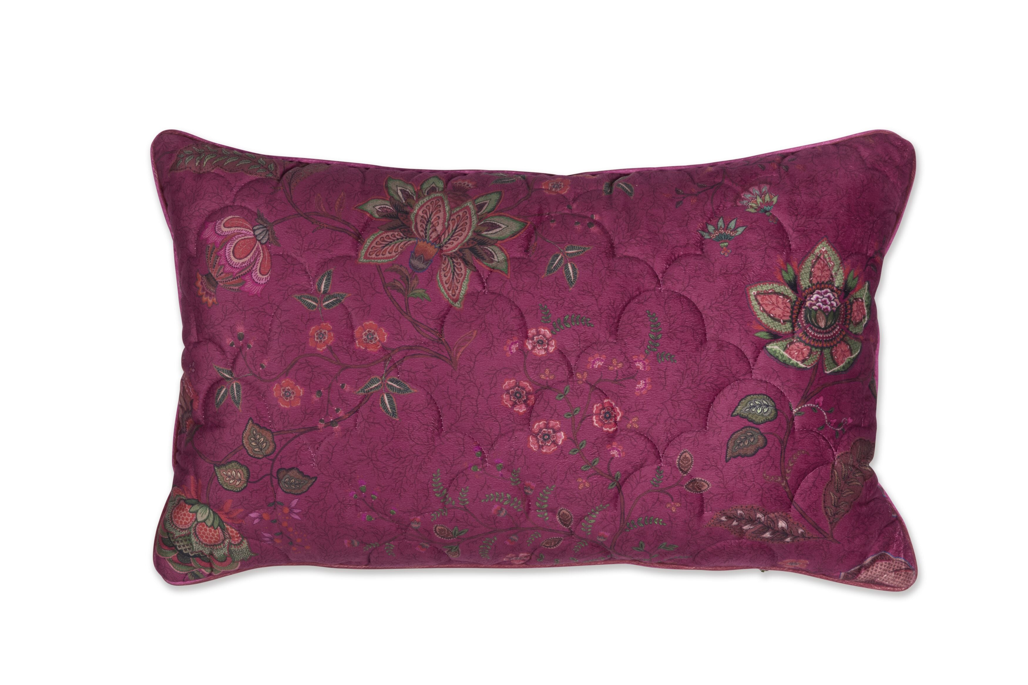 Pip Studio Mumbai Morning Velvet Kissen - Dunkelrosa