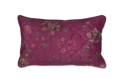 Pip Studio Mumbai Morning Velvet Kissen - Dunkelrosa